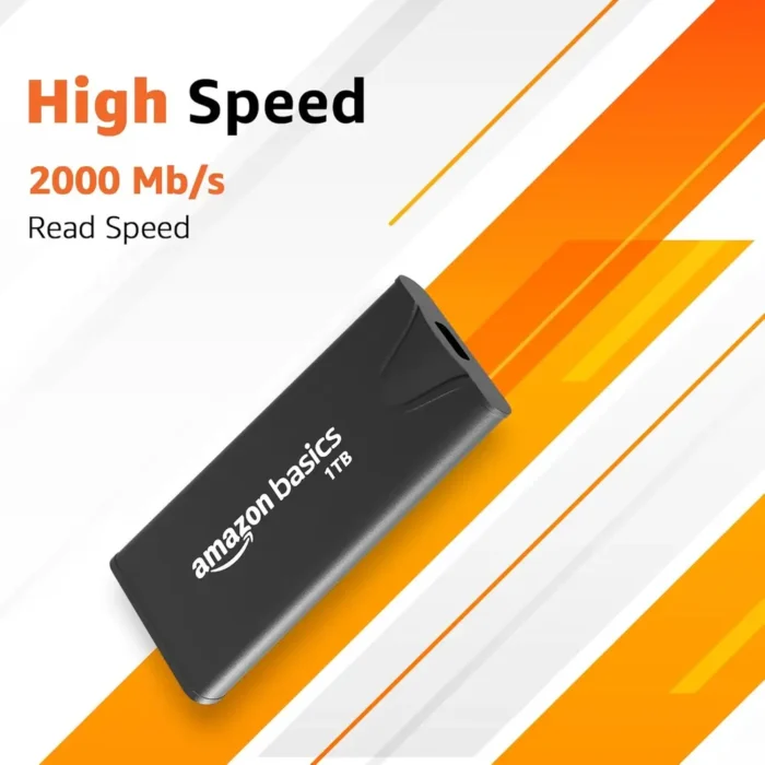 Amazon Basics 1TB Upto 2000MB/s USB 3.2 Gen 2x2, USB-C Portable SSD
