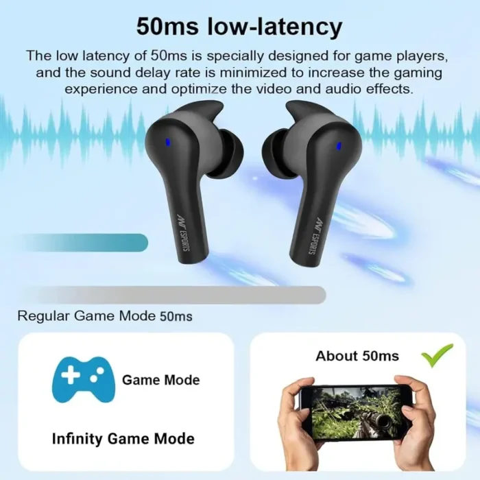 Ant Esports Infinity ENC True Wireless Earbuds 5.3 Bluetooth with 40H Playtime