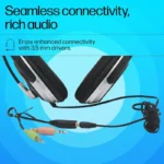 HP B4B09PA On Ear Wired Headphones With Mic