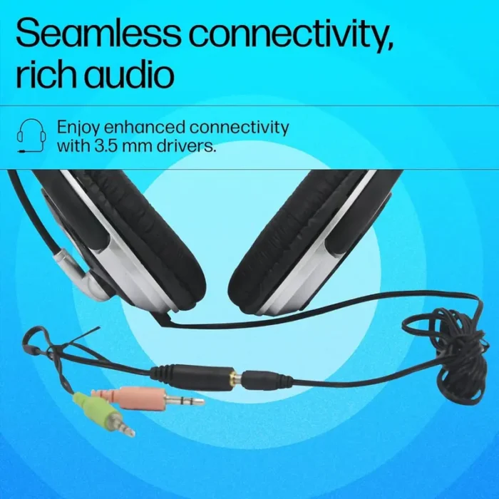 HP B4B09PA On Ear Wired Headphones With Mic