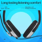 HP B4B09PA On Ear Wired Headphones With Mic