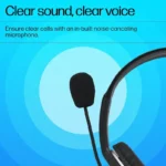 HP B4B09PA On Ear Wired Headphones With Mic