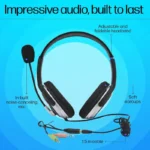 HP B4B09PA On Ear Wired Headphones With Mic