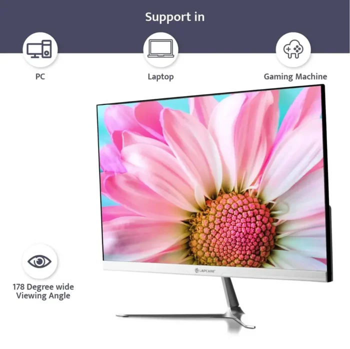 Lapcare LM22WHD 21.5 Inch Full HD LED Backlit IPS Panel with Metal Stand Light Weight 60Hz Slim Monitor