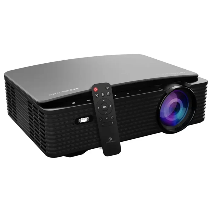 ZEBRONICS PIXAPLAY 16 Dolby Smart LED Projector With 4000 Lumens, 4K Support, 200 Inch Screen Size