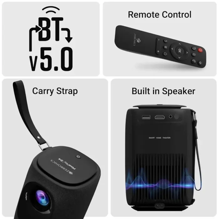 ZEBRONICS PIXAPLAY 24, Smart LED Vertical Projector, 4000 Lumens, 1080p Support, 160 Screen Size ZEBRONICS PIXAPLAY 24, Smart LED Vertical Projector, 4000 Lumens, 1080p Support, 160 Screen Size