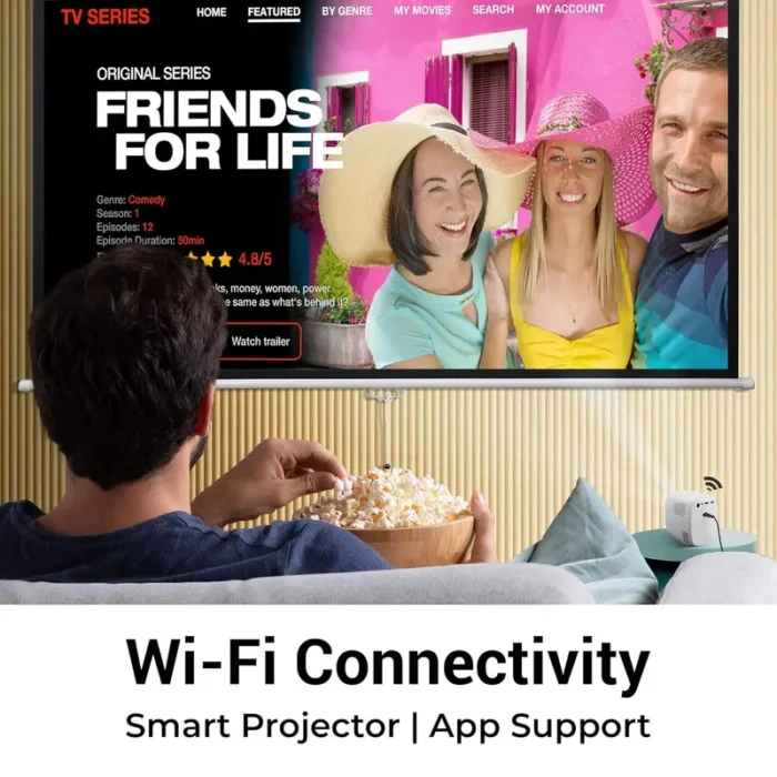 ZEBRONICS PIXAPLAY 53, Smart Vertical Projector With 3500 Lumens, 4K Support, 120 Inch Screen Size