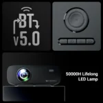 ZEBRONICS PIXAPLAY 55, Smart Projector With 8000 Lumens, 4K Support, 150 Inch Screen Size