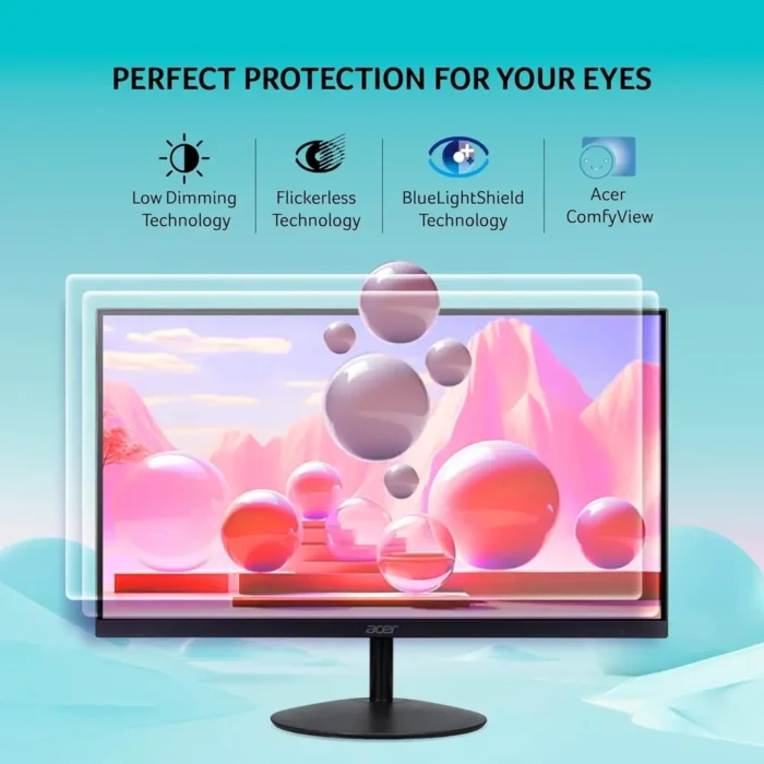 Acer SA322QK 31.5 Inch 4K UHD 3840 x 2160 Resolution VA Ultra Thin (7.2mm) Backlit LED LCD Monitor I Zero Frame Design I HDR 10 I AMD Free Sync I 2xHDMI, 1xDP I Stereo Speakers I Eye Care I Black