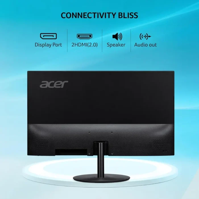 Acer SA322QK 31.5 Inch 4K UHD 3840 x 2160 Resolution VA Ultra Thin (7.2mm) Backlit LED LCD Monitor I Zero Frame Design I HDR 10 I AMD Free Sync I 2xHDMI, 1xDP I Stereo Speakers I Eye Care I Black