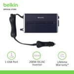 Belkin Ac Anywhere 200W Power Inverter With USB Port For MP3 Player