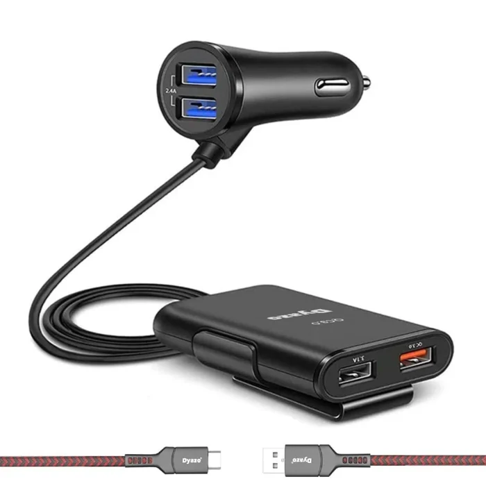 Dyazo QC 12V Fast Car Charger Back Seat Charging 4 USB Ports Dyazo QC 12V Fast Car Charger Back Seat Charging 4 USB Ports