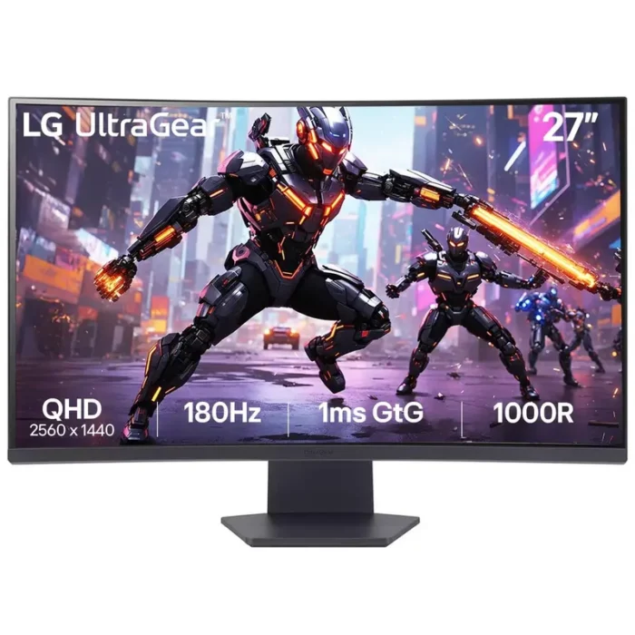 LG Ultragear 27GS60QC 27 Inch 2K (2560x1440) VA Panel, HDR10, 99% sRGB, 180Hz 1 MS Curved Gaming Monitor