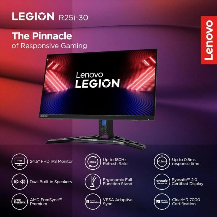 Lenovo Legion R25i-30 | 25 Inch Full HD IPS Panel 99%sRGB, 3Wx2 Speaker 165Hz Gaming Monitor Lenovo Legion R25i-30 | 25 Inch Full HD IPS Panel 99%sRGB, 3Wx2 Speaker 165Hz Gaming Monitor