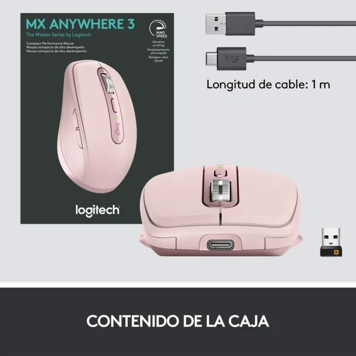 Logitech MX Anywhere 3 Compact, Magnetic Scrolling, Ergonomic, 4000DPI Sensor Wireless Mouse