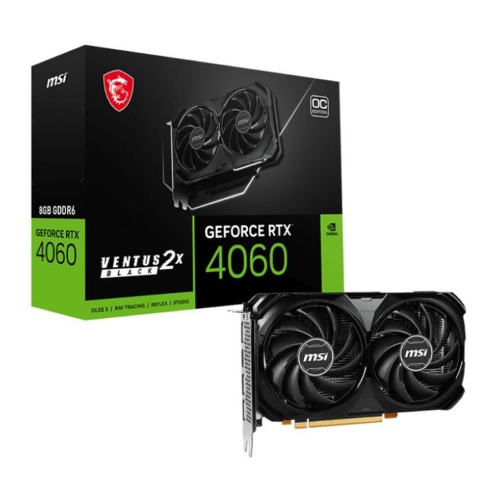 MSI NVIDIA GeForce RTX 4060 VENTUS 2X BLACK 8G OC 8 GB GDDR6 Graphics Card MSI NVIDIA GeForce RTX 4060 VENTUS 2X BLACK 8G OC 8 GB GDDR6 Graphics Card