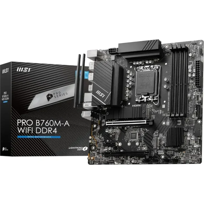 MSI PRO B760M-A WIFI DDR4 mATX Motherboard MSI PRO B760M-A WIFI DDR4 mATX Motherboard