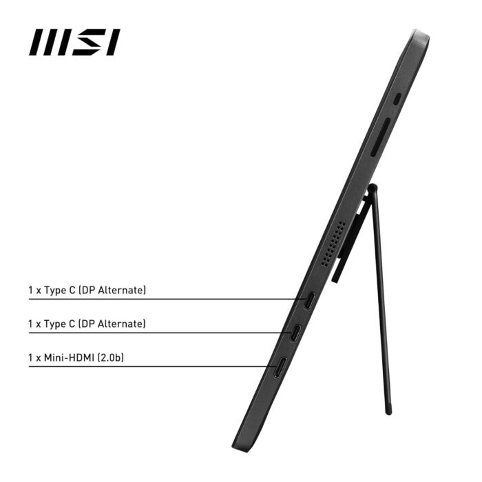 MSI PRO MP161 15.6 Inch Full HD, IPS Panel, 60 Hz, 4 MS, USB-C Portable Monitor