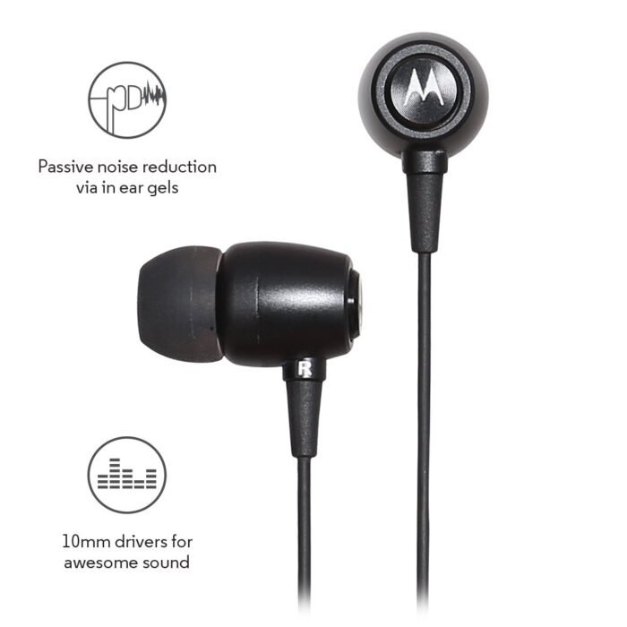 Motorola Metal Sports Wired In Ear Earphones With Mic
