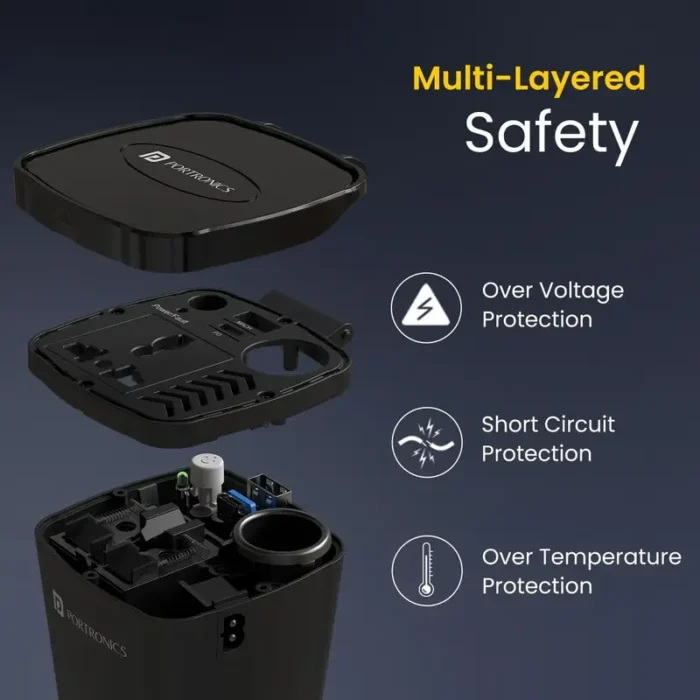 Portronics 200W Car Power One with 30W Type-C PD,12V Car Plug Power Cord