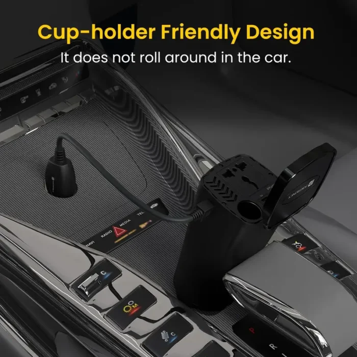 Portronics 200W Car Power One with 30W Type-C PD,12V Car Plug Power Cord