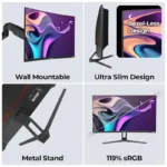 Zebronics ZEB-S27B 27 Inch Full HD, VA Panel Built-in Speakers, 180Hz Curved Gaming Monitor 6 Zebronics ZEB-S27B 27 Inch Full HD, VA Panel Built-in Speakers, 180Hz Curved Gaming Monitor