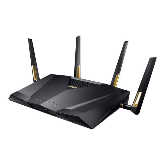 ASUS RT-AX88U Quad-Core, Next-Gen WiFi 6, 6000 Mbps Wireless 802.11ax Dual Band Wi-Fi Adaptive QoS Gaming Router ASUS RT-AX88U Quad-Core, Next-Gen WiFi 6, 6000 Mbps Wireless 802.11ax Dual Band Wi-Fi Adaptive QoS Gaming Router