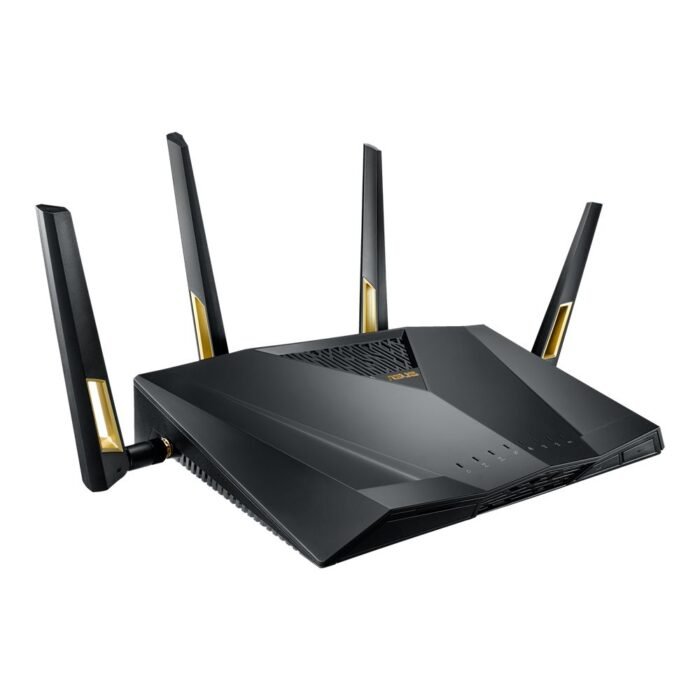 ASUS RT-AX88U Quad-Core, Next-Gen WiFi 6, 6000 Mbps Wireless 802.11ax Dual Band Wi-Fi Adaptive QoS Gaming Router ASUS RT-AX88U Quad-Core, Next-Gen WiFi 6, 6000 Mbps Wireless 802.11ax Dual Band Wi-Fi Adaptive QoS Gaming Router