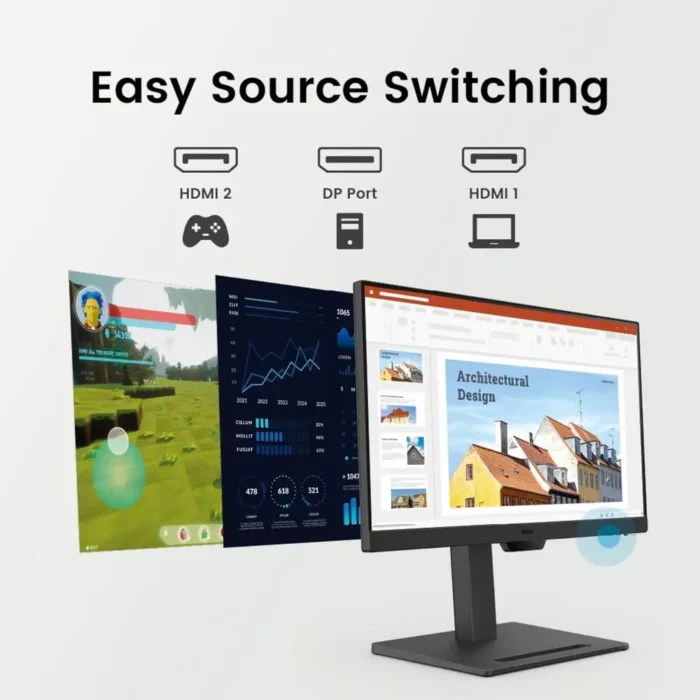 BenQ GW2490T 24 Inch, Full HD, IPS Panel, 99% sRGB, Height Adjustable, 5MS, 100Hz, Wall Mountable Monitor