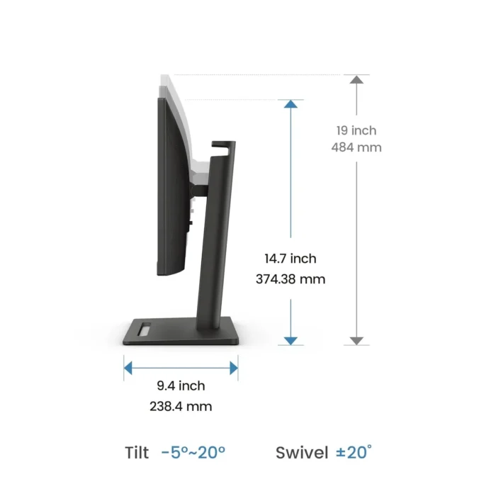 BenQ GW2490T 24 Inch Full HD IPS Panel 99 sRGB Height Adjustable 5MS 100Hz Wall Mountable Monitor 2