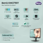 BenQ GW2790T 27 Inch, Full HD, IPS Panel, 99% sRGB, Height Adjustable, Eye-careU, 5 MS, 100 Hz Wall Mountable Monitor