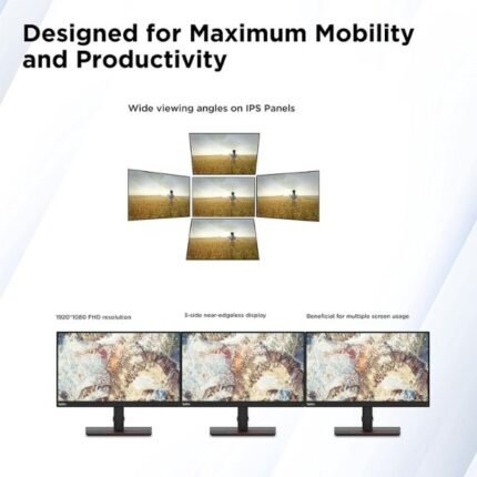 Lenovo T22I-20 21.5 Inch Full HD, IPS Panel, 60Hz Refresh Rate, Tilt, Pivot, Swivel, Height Adjust Stand Monitor