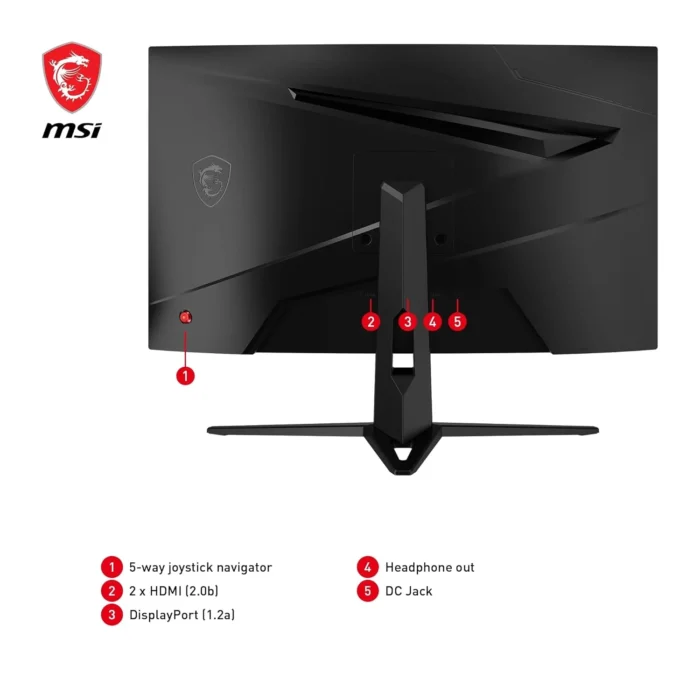 MSI G2422C 24 Inch Full HD, VA Panel, 1MS, 180Hz, Anti-Flicker, 1500R Curved Gaming Monitor