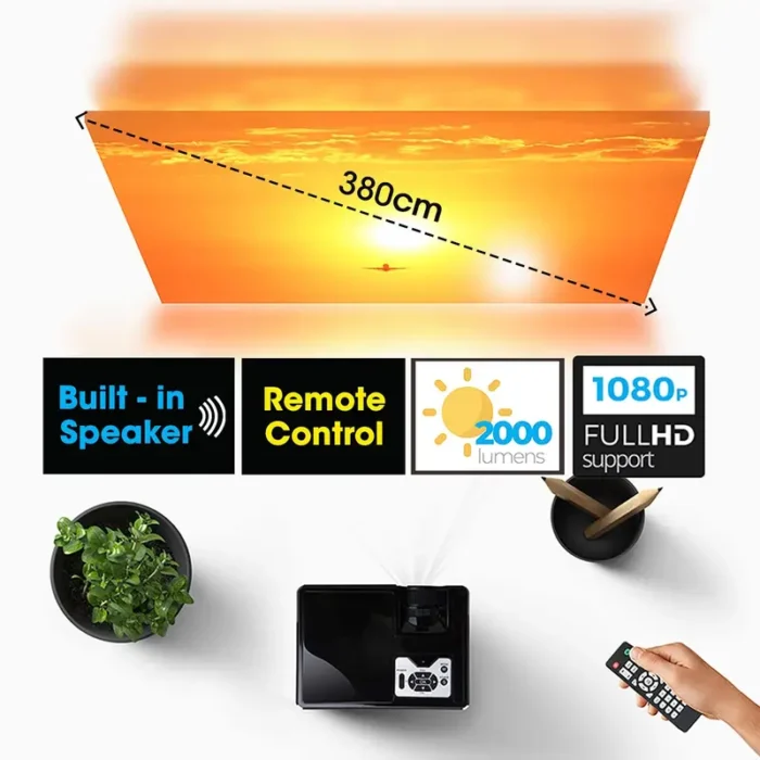 ZEBRONICS ZEB-LP2000M Full HD Home Theatre Projector with Built in Speaker