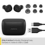Sealed - Jabra Elite 4 Active Noise Cancellation With 28 Hrs Battery Life Bluetooth Earbuds With Mic (Black) 6 Jabra Elite 4 Active Noise Cancellation With 28 Hrs Battery Life Bluetooth Earbuds With Mic