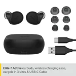 Sealed - Jabra Elite 7 Active In-Ear Active Noise Cancellation Bluetooth Truly Wireless Waterproof Sports Earbuds With Mic (Black) 7 Jabra Elite 7 Active In-Ear Active Noise Cancellation Bluetooth Truly Wireless Waterproof Sports Earbuds With Mic