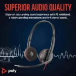 Poly Blackwire 3220 USB-C Wired Headphone With Noise-Canceling Mic