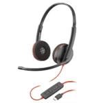 Poly Blackwire 3220 USB-C Wired Headphone With Noise-Canceling Mic