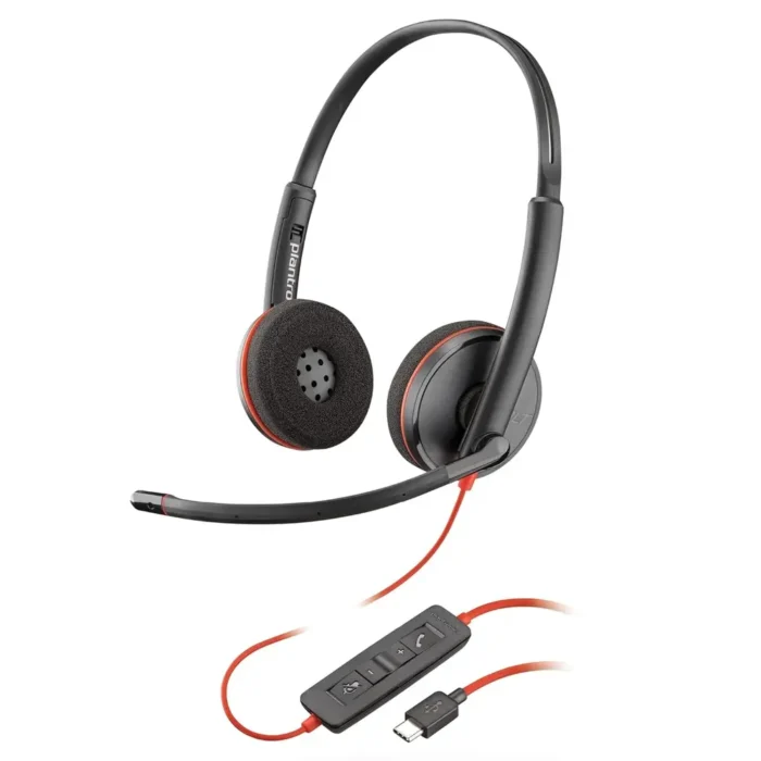 Poly Blackwire 3220 USB-C Wired Headphone With Noise-Canceling Mic