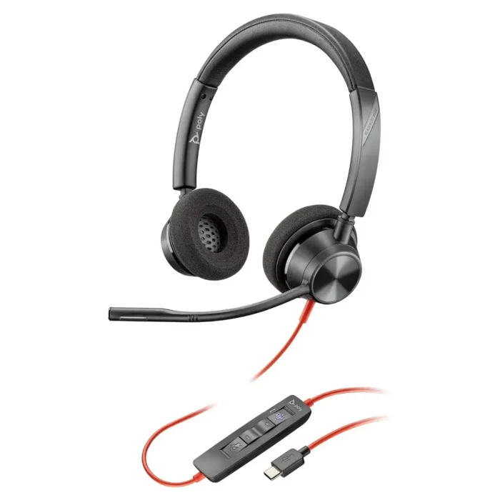 Poly Blackwire 3320 USB-C Wired Headphone With Noise-Canceling Mic Poly Blackwire 3320 USB-C Wired Headphone With Noise-Canceling Mic