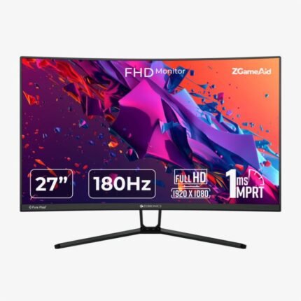 ZEBRONICS N27B 27 Inch, Full HD, 300Nits, 180Hz, 1MS MPRT, HDR10, 99% sRGB, 1500R Curved Gaming Monitor