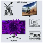 Zebronics ZEB-S27A 27 Inch Full HD, IPS Panel, HDR10, DP, 2x HDMI, 1MS, 180Hz Gaming Monitor