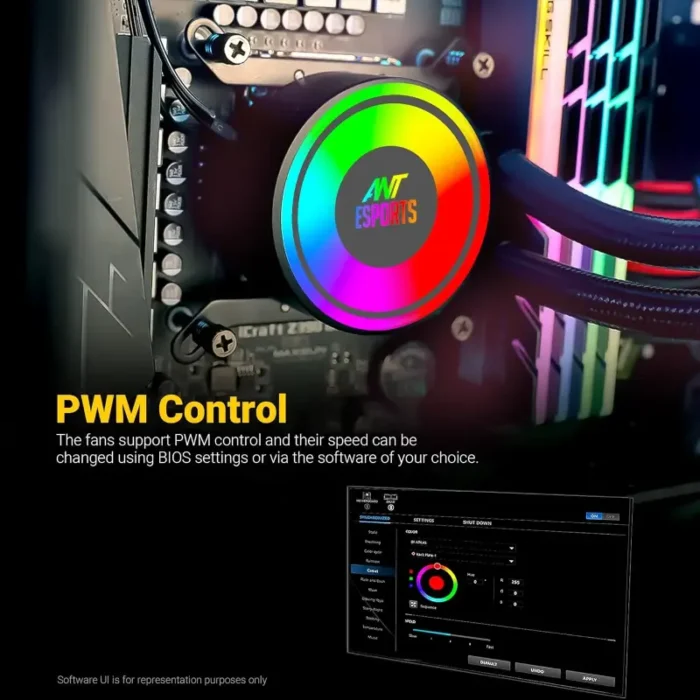 Ant Esports ICE 360 360mm Addressable RGB 2600RPM AIO I Liquid CPU Cooler 3