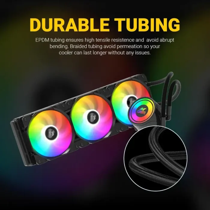 Ant Esports ICE 360 360mm Addressable RGB 2600RPM AIO I Liquid CPU Cooler 7