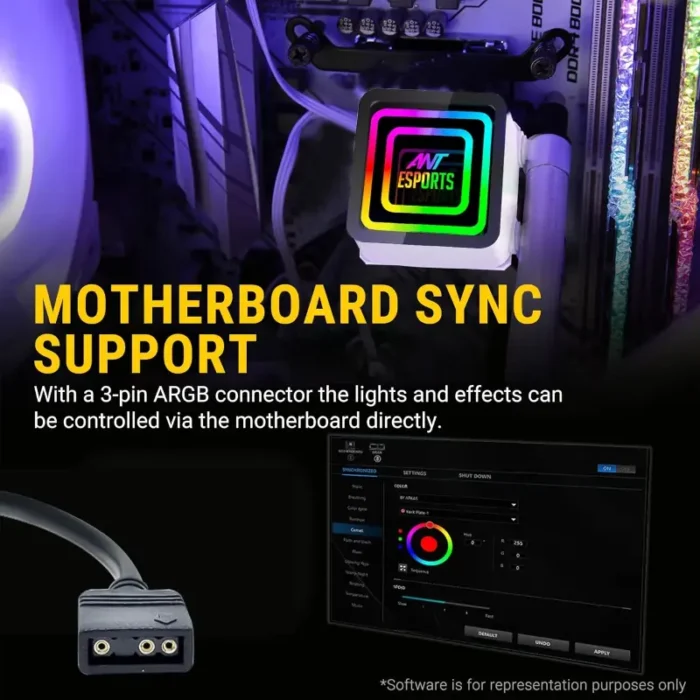 Ant Esports ICE-Infinite 240 ARGB 240mm CPU Liquid AIO Cooler