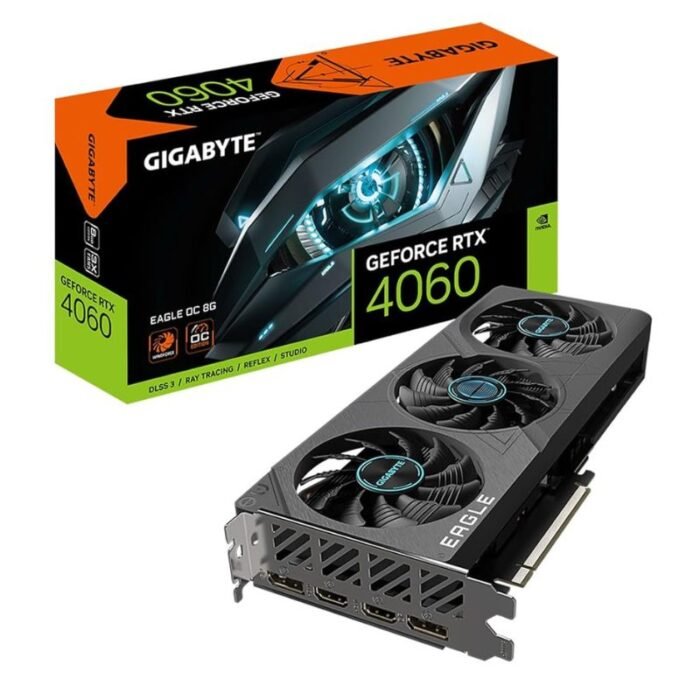 GIGABYTE Geforce RTX 4060 Eagle OC 8G, 3X Windforce Fans, 128-Bit GDDR6 8GB Graphics Card