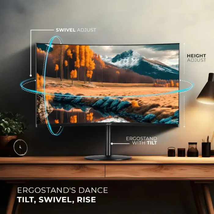 Acer EI322QK 31.5 Inch, 4K UHD 3840x2160 Pixels, VA Panel, Eye Care, HDR 10 1500R Curved Monitor