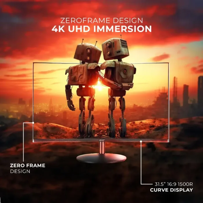 Acer EI322QK 31.5 Inch, 4K UHD 3840x2160 Pixels, VA Panel, Eye Care, HDR 10 1500R Curved Monitor