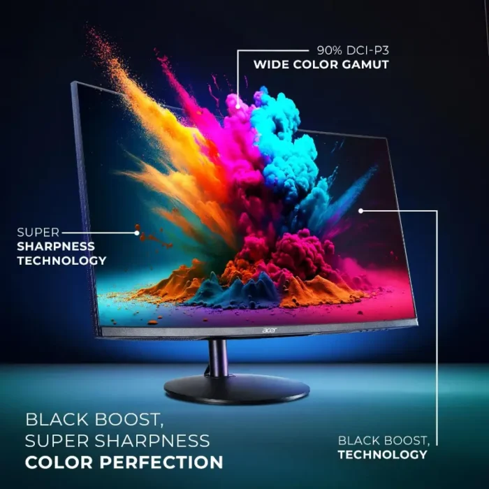 Acer EI322QK 31.5 Inch, 4K UHD 3840x2160 Pixels, VA Panel, Eye Care, HDR 10 1500R Curved Monitor