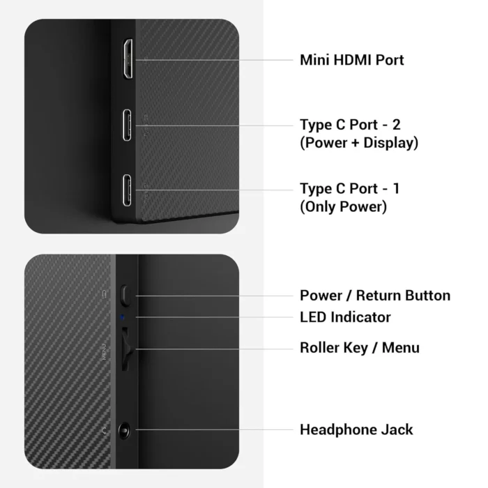 ZEBRONICS Pixigo A16, 15.6 inch, Full HD IPS Panel, 180° Adjustable Stand, Lightweight, 60 Hz, Type C Portable Monitor